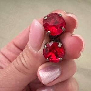 Sabika Manhattan Elegant Red Crystal Earrings